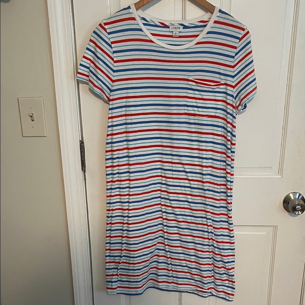 J. Crew Multicolor Striped T-Shirt Dress Size Medium